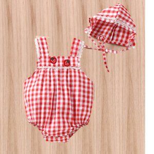 Strawberry Outfit Birthday Dress Romper First Birthday Sweet one berry cake hat